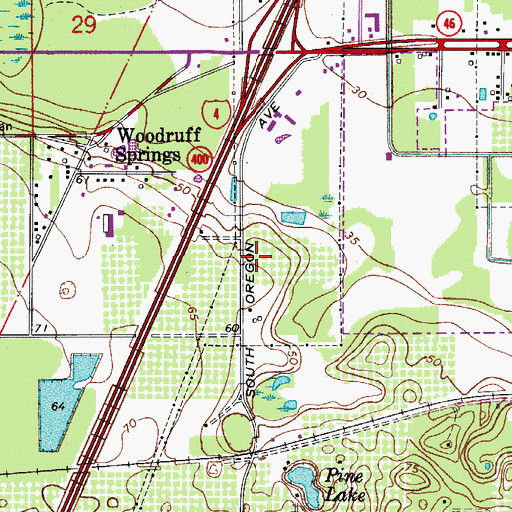 Topographic Map of Sanford Police Department Substation, FL