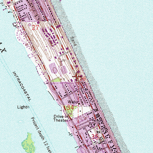 Topographic Map of Daytona Beach Shores Police Department, FL