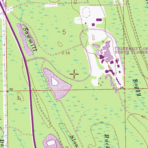 Topographic Map of University of North Florida Police Department, FL