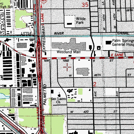 Topographic Map of Miami - Dade College Police Department - Hialeah Campus, FL