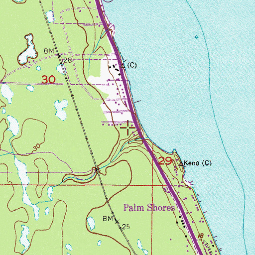 Topographic Map of Brevard County Sheriff's Office - West Precinct Substation, FL