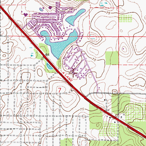 Topographic Map of Lake County Sheriff's Office The Villages Substation, FL