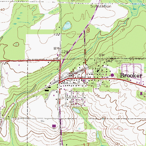 Topographic Map of Bradford County Sheriff's Office - Brooker, FL
