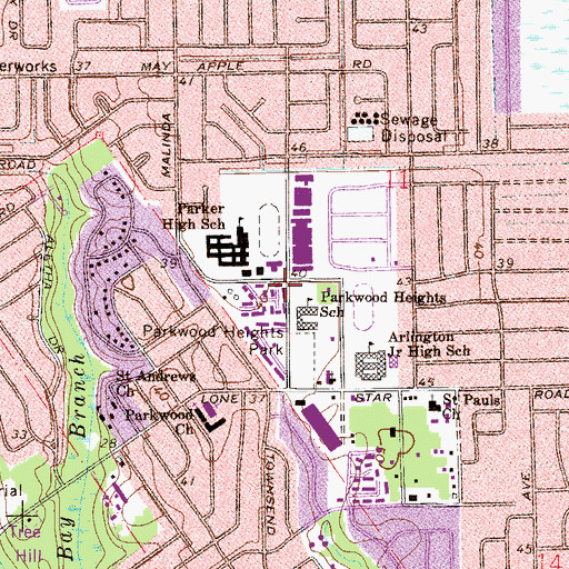 Topographic Map of Duval County School Police Department, FL