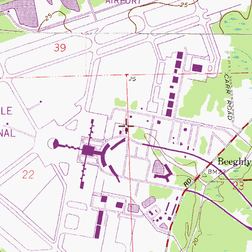 Topographic Map of Jacksonville Aviation Authority Police Department, FL