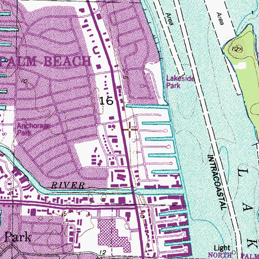 Topographic Map of North Palm Beach Police Department, FL