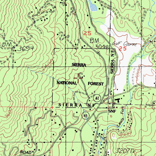 Topographic Map of Batterson Station, CA