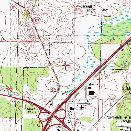 Topographic Map of Columbia Correctional Institution, WI