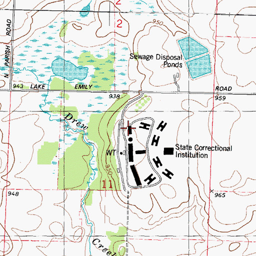 Topographic Map of Fox Lake Correctional Institution, WI
