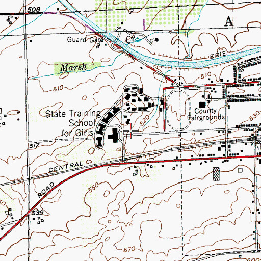 Topographic Map of Albion Correctional Facility, NY