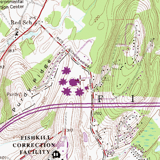 Topographic Map of Downstate Correctional Facility, NY