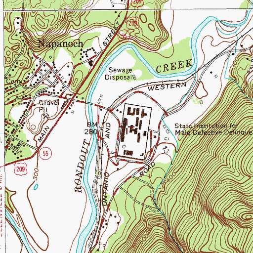 Topographic Map of Eastern New York Correctional Facility, NY
