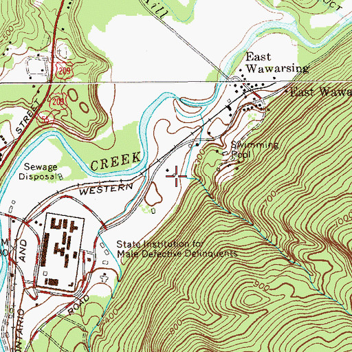 Topographic Map of Ulster Correctional Facility, NY
