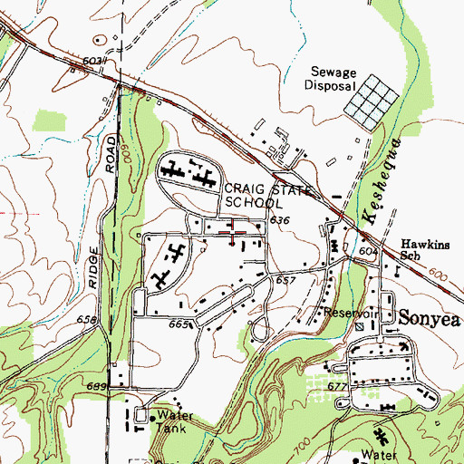 Topographic Map of Groveland Correctional Facility, NY