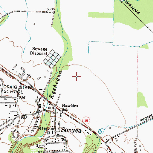 Topographic Map of Livingston Correctional Facility, NY