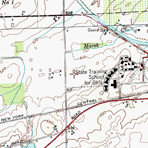 Topographic Map of Orleans Correctional Facility, NY