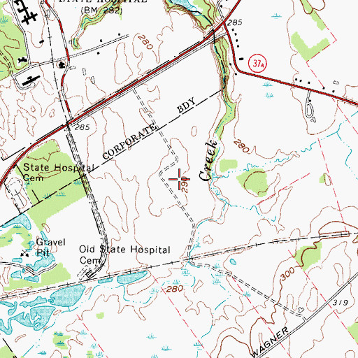 Topographic Map of Riverview Correctional Facility, NY