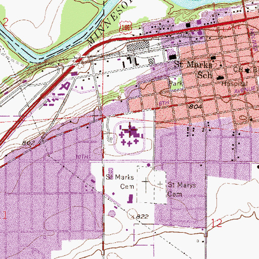 Topographic Map of Minnesota Correctional Facility - Shakopee, MN
