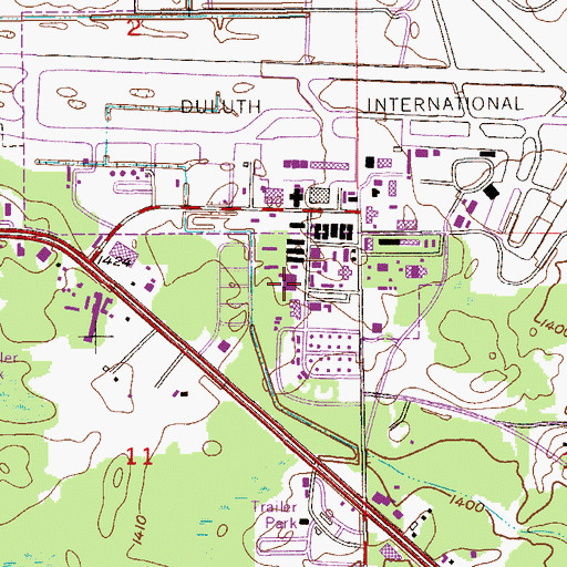 Topographic Map of Federal Prison Camp Duluth, MN