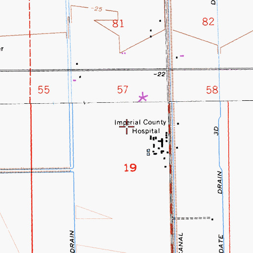 Topographic Map of Imperial County Sheriff's Office, CA