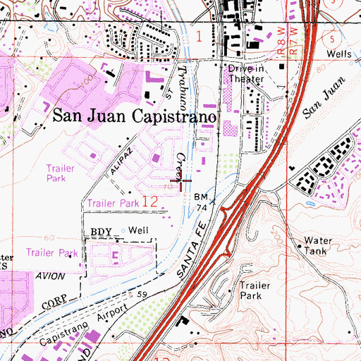 Topographic Map of San Juan Capistrano - Orange County Sheriff's Department, CA