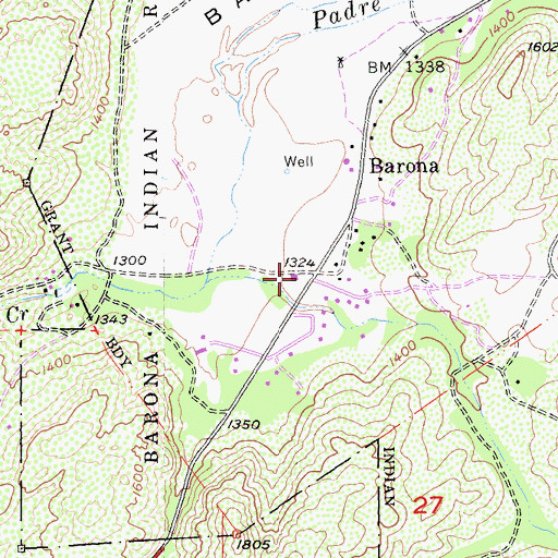 Topographic Map of Barona Tribal Enforcement, CA