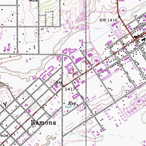 Topographic Map of San Diego County Sheriff's Office Romona Substation, CA