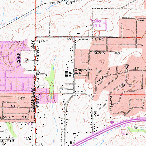 Topographic Map of San Diego County Sheriff, CA