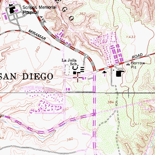 Topographic Map of San Diego Police Department - Northern Division, CA
