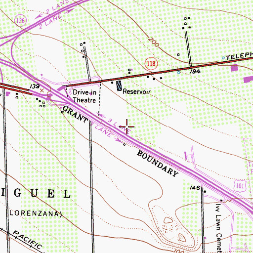 Topographic Map of Ventura Police Department, CA