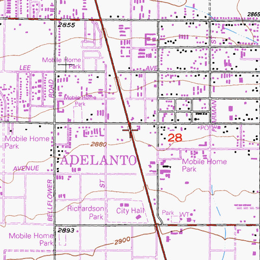 Topographic Map of San Bernardino County Sheriff's Department - Victor Valley, CA