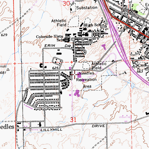 Topographic Map of San Bernardino County Sheriff's Office, CA
