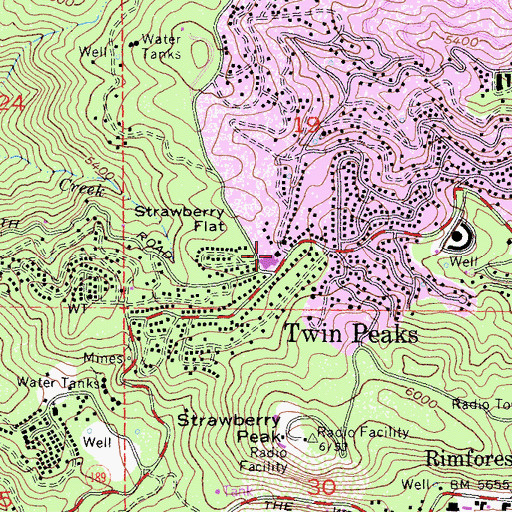 Topographic Map of San Bernardino County Sheriff, CA