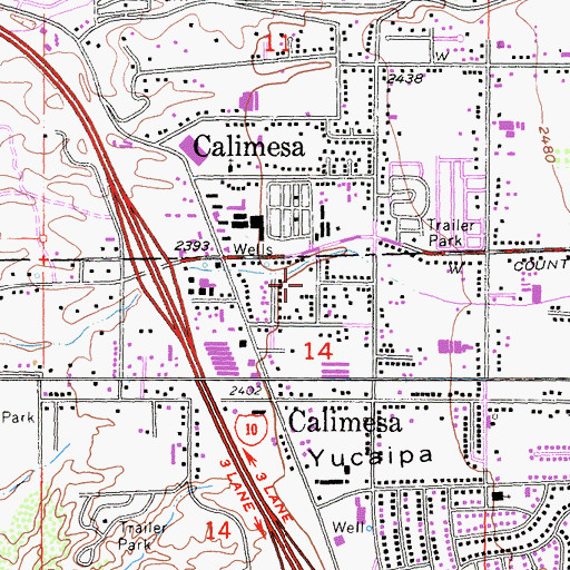 Topographic Map of Calimesa Citizen Patrol, CA