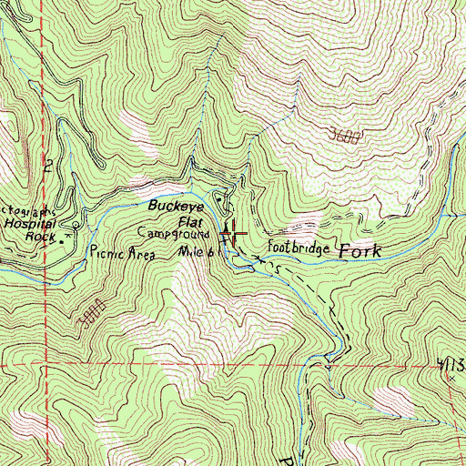 Topographic Map of Buckeye Flat Recreation Site, CA