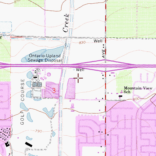 Topographic Map of Ontario Police Department Headquarters, CA