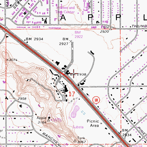 Topographic Map of Apple Valley Police Department, CA