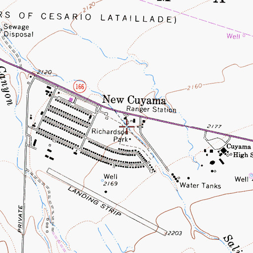 Topographic Map of Santa Barbara County Sheriff's Office New Cuyama Station, CA
