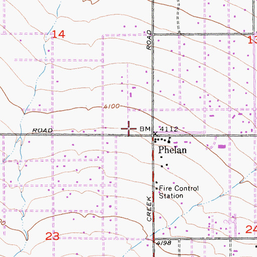 Topographic Map of San Bernardino County Sheriff's Department - Phelan Substation, CA