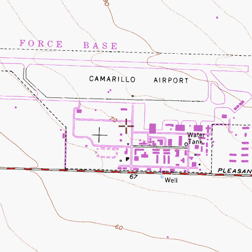 Topographic Map of Ventura County Sheriff's Office, CA