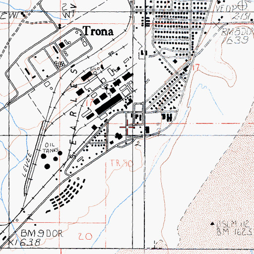 Topographic Map of San Bernardino County Sheriff's Department - Trona Substation, CA