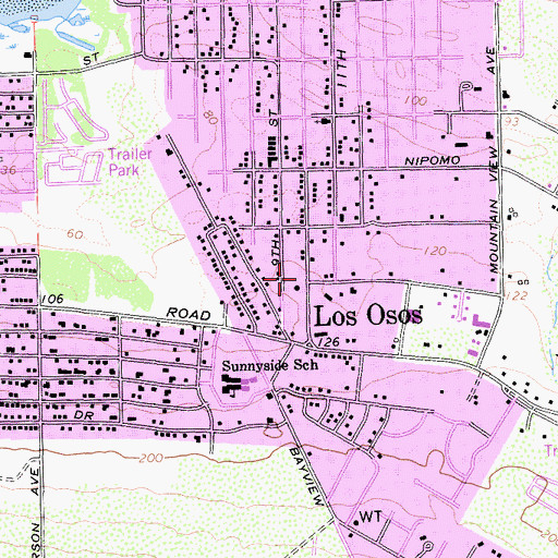 Topographic Map of San Luis Obispo County Sheriff's Office Coast Patrol, CA