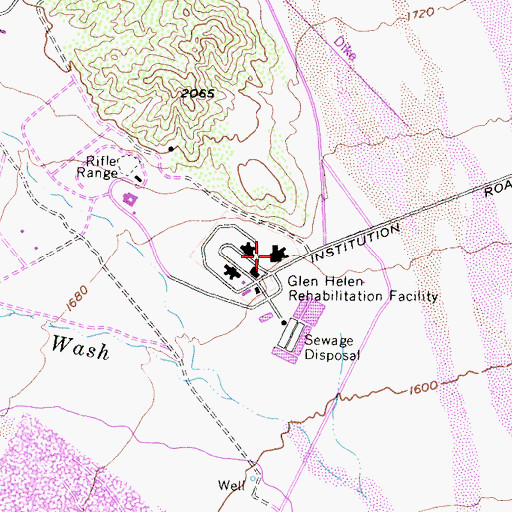 Topographic Map of San Bernardino County Sheriff's Department, CA