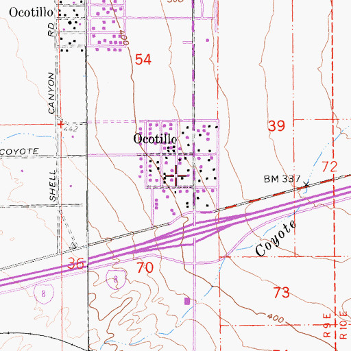 Topographic Map of Imperial County Sheriff's Office - Ocotillo, CA