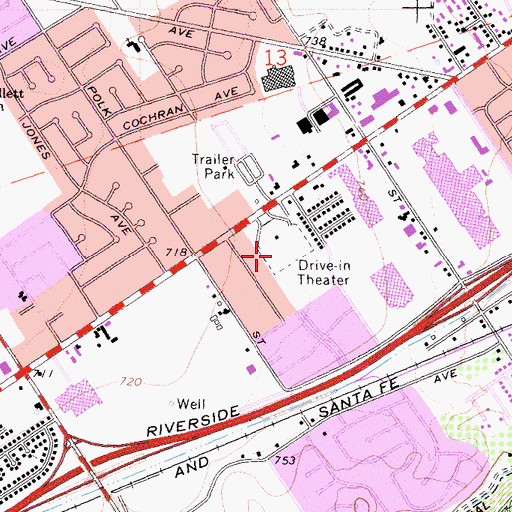 Topographic Map of Riverside Police Department - Magnolia, CA