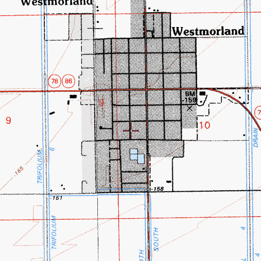 Topographic Map of Westmorland Police Department, CA