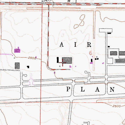Topographic Map of Airport Terminal Police, CA