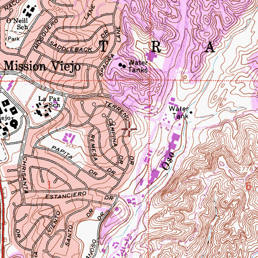 Topographic Map of Orange County Sheriff's Office Mission Viejo, CA