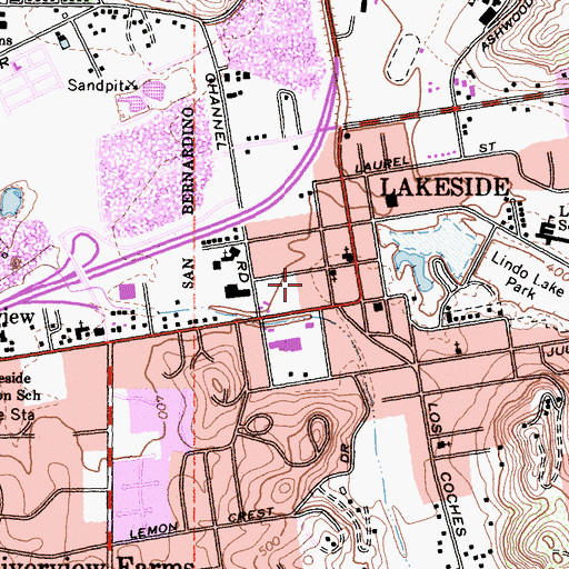 Topographic Map of San Diego County Sheriff's Department, CA