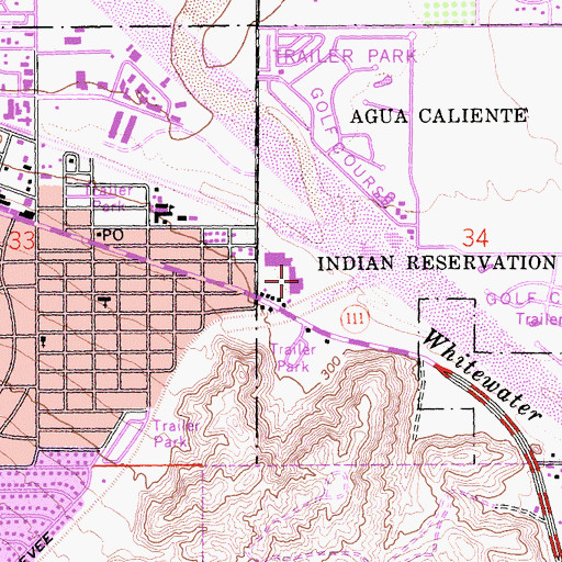 Topographic Map of Cathedral Police Department - South, CA